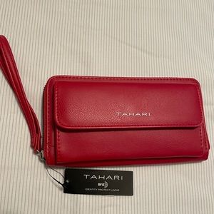 NWT Tahari red wristlet. Brand new ever used